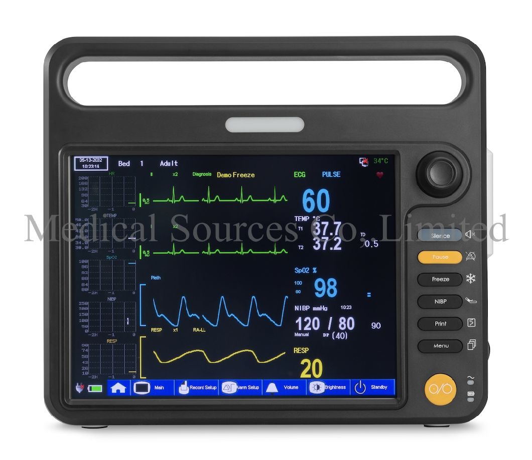 (MS-8600) ICU Touch Screen Portable Multi-Parameter ECG Patient Monitor ...