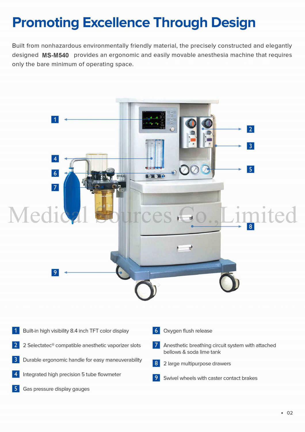 (MSM540) Anestesia Machine Hospital Vaporizer Anesthesia with